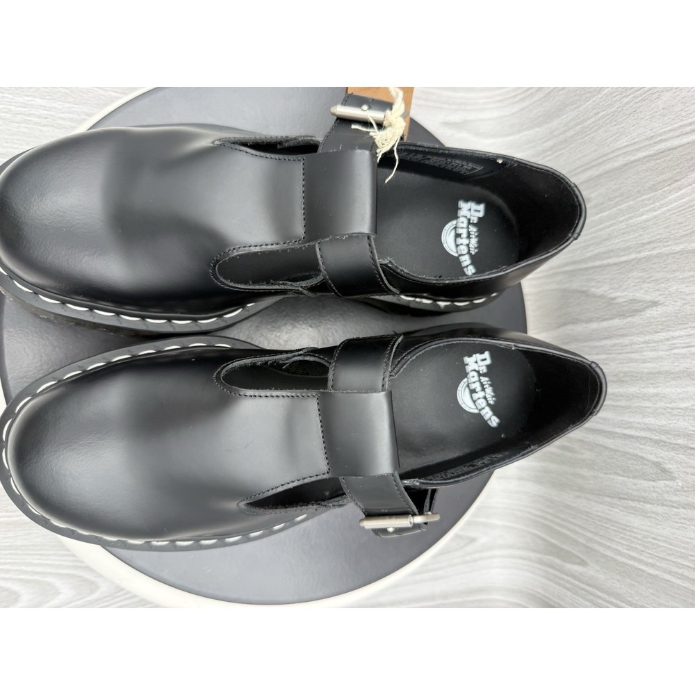Dr. Martens Polley Bex Womens Size 10 Black Leather Mary Jane Flats Buckle Shoes - Picture 6 of 9